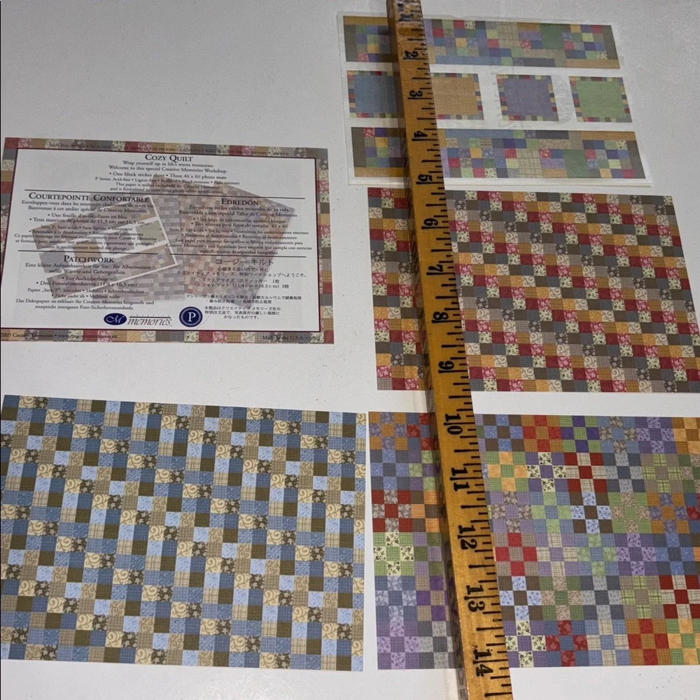 Creative Memories Colorful Quilt Pattern Paper Kits Y2K stickers